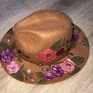 Custom painted floral summer hat